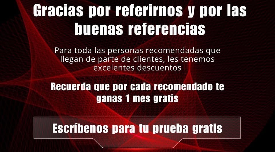 Programa de referidos: un mes gratis por recomendado y consulta de prueba gratis; sujeto a condiciones